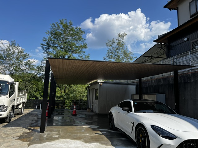 【多治見市】　駐車場廻りのリフォーム　カーポート工事